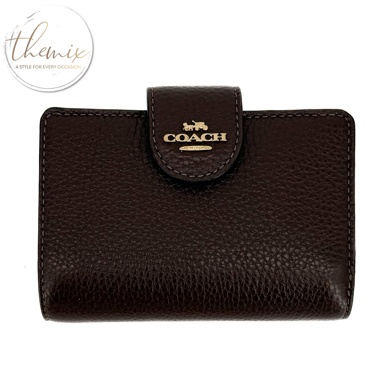 COACH Medium Corner Zip Pebbled Wallet