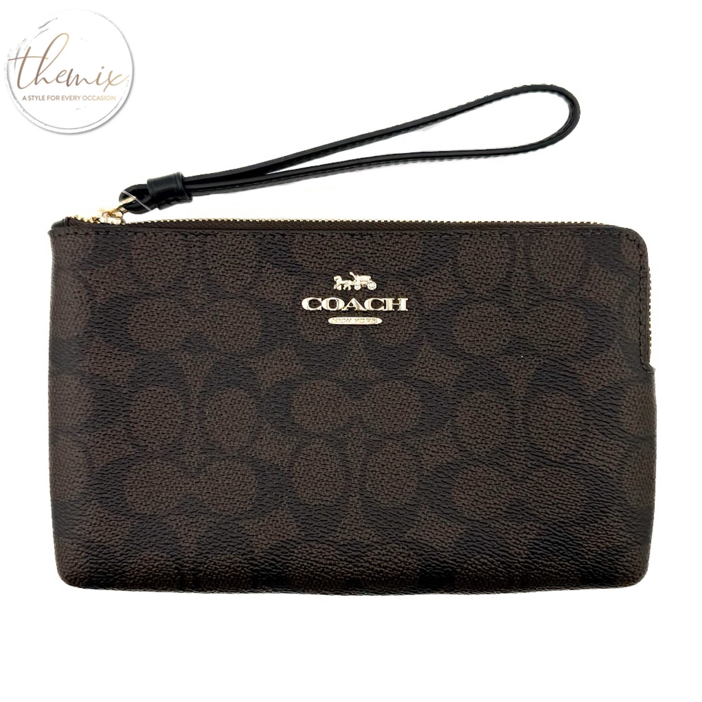 COACH Large Corner Zip Wristlet In Signature Canvas