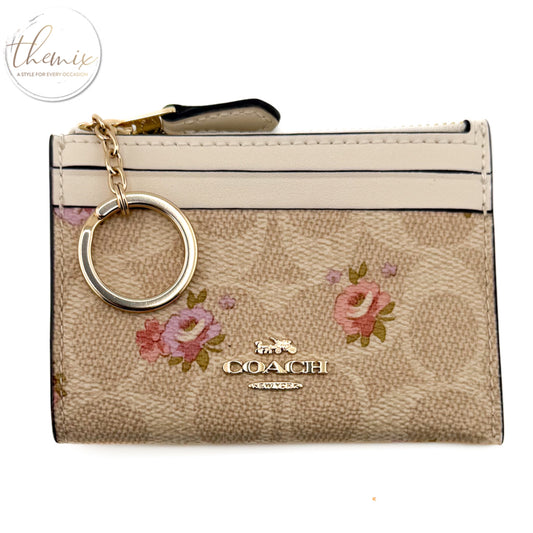 Coach Mini ID Skinny Signature Floral Print