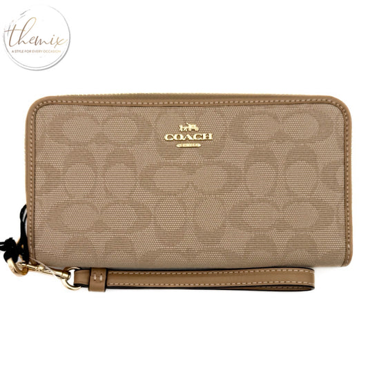 COACH Long Zip Around Wallet In Signature Canvas
