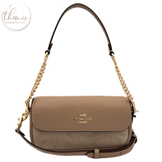 COACH Hailey Flap Bag with Signature Canvas