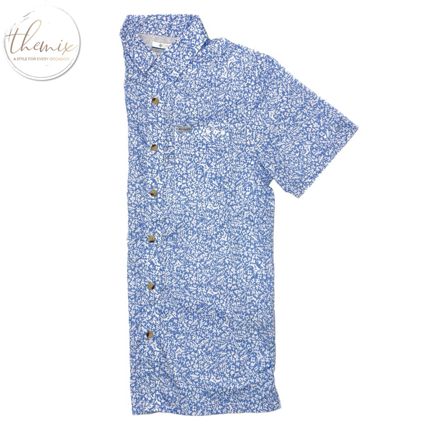 Columbia Male Super Bluefin Winds Camp SS Shirt