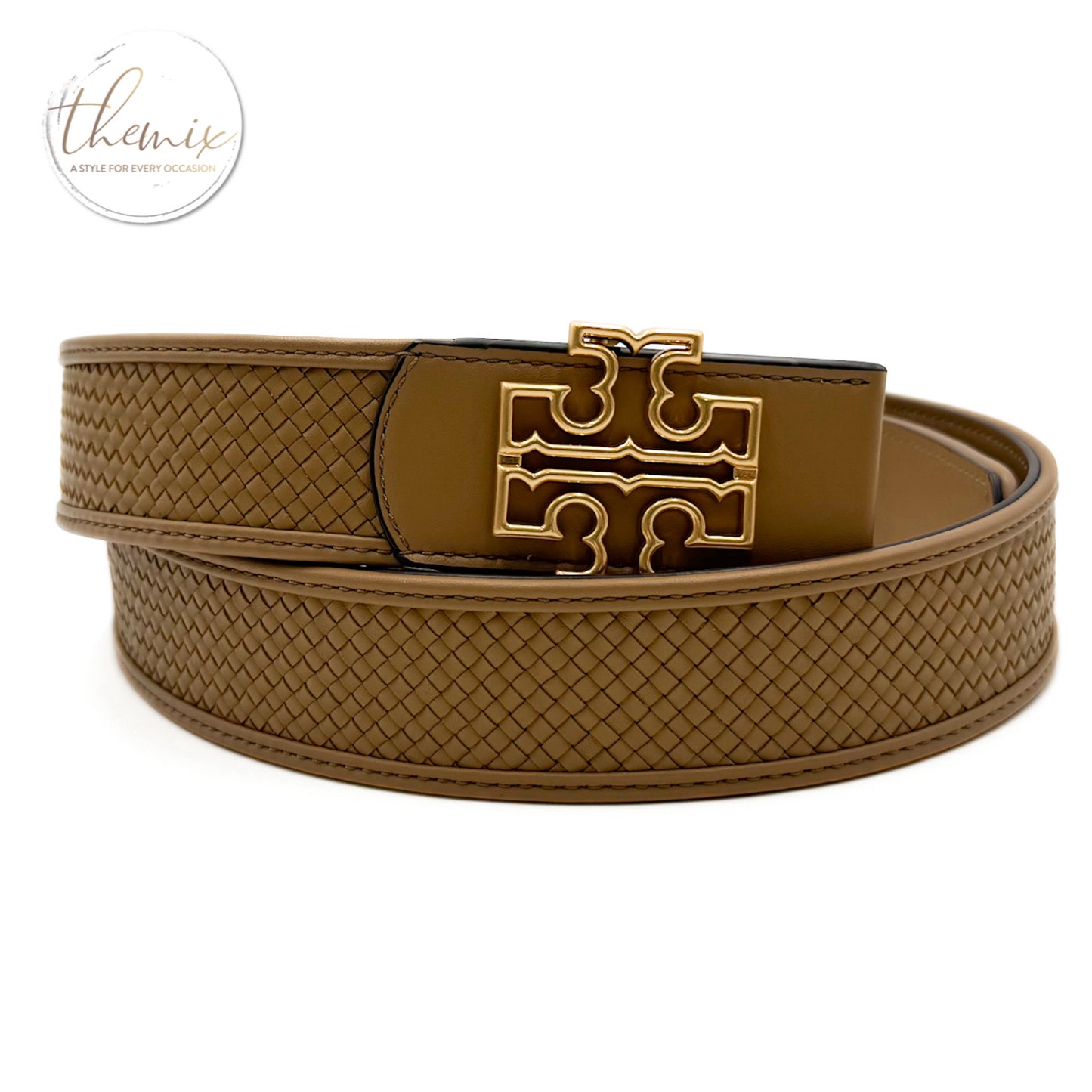 Tory Burch Woven Logo Belt 1 Inch