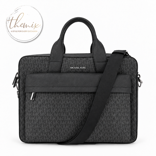Michael Kors Pacey Medium Signature Logo Pocket Briefcase Bag