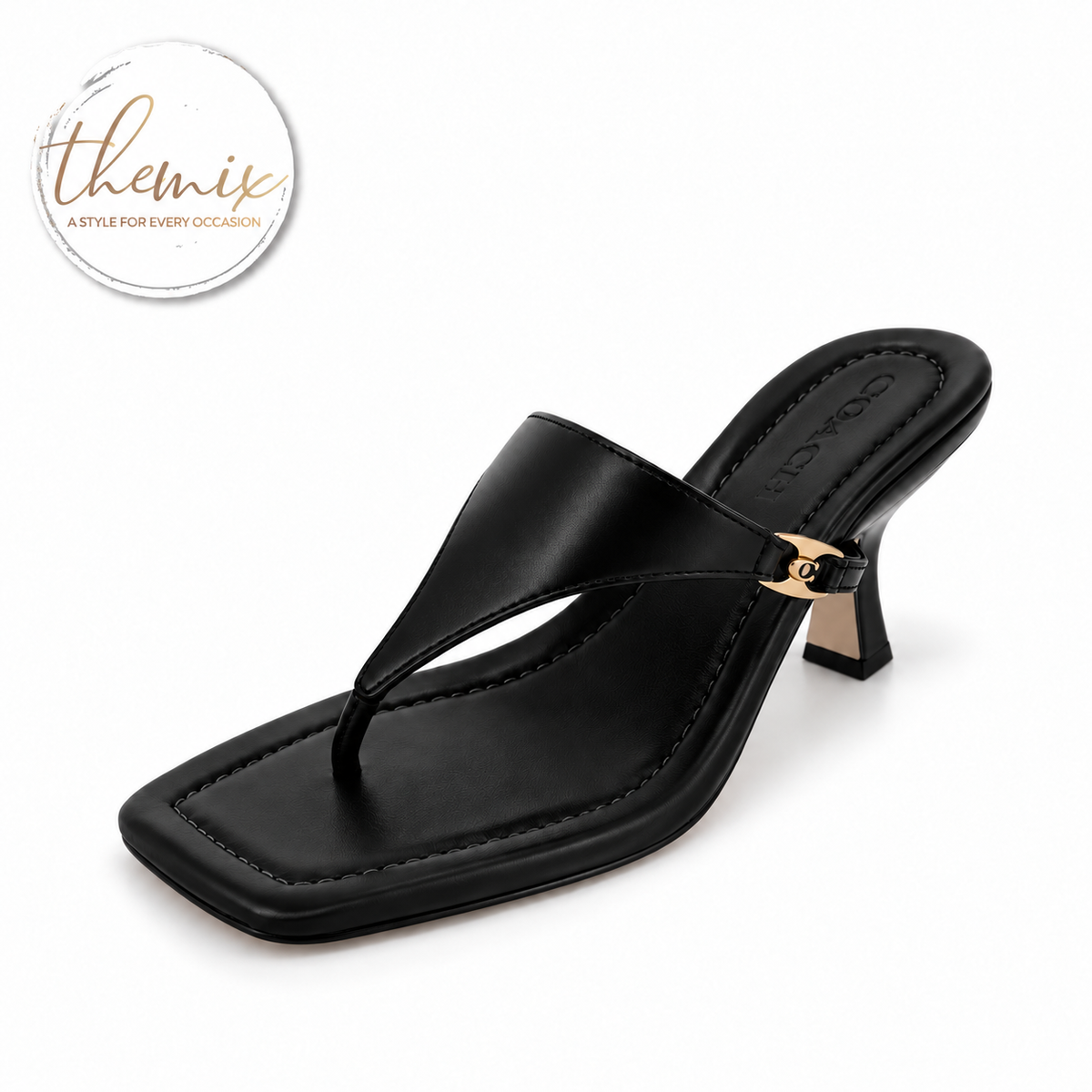 COACH Heritage C Plaque Thong Sandals