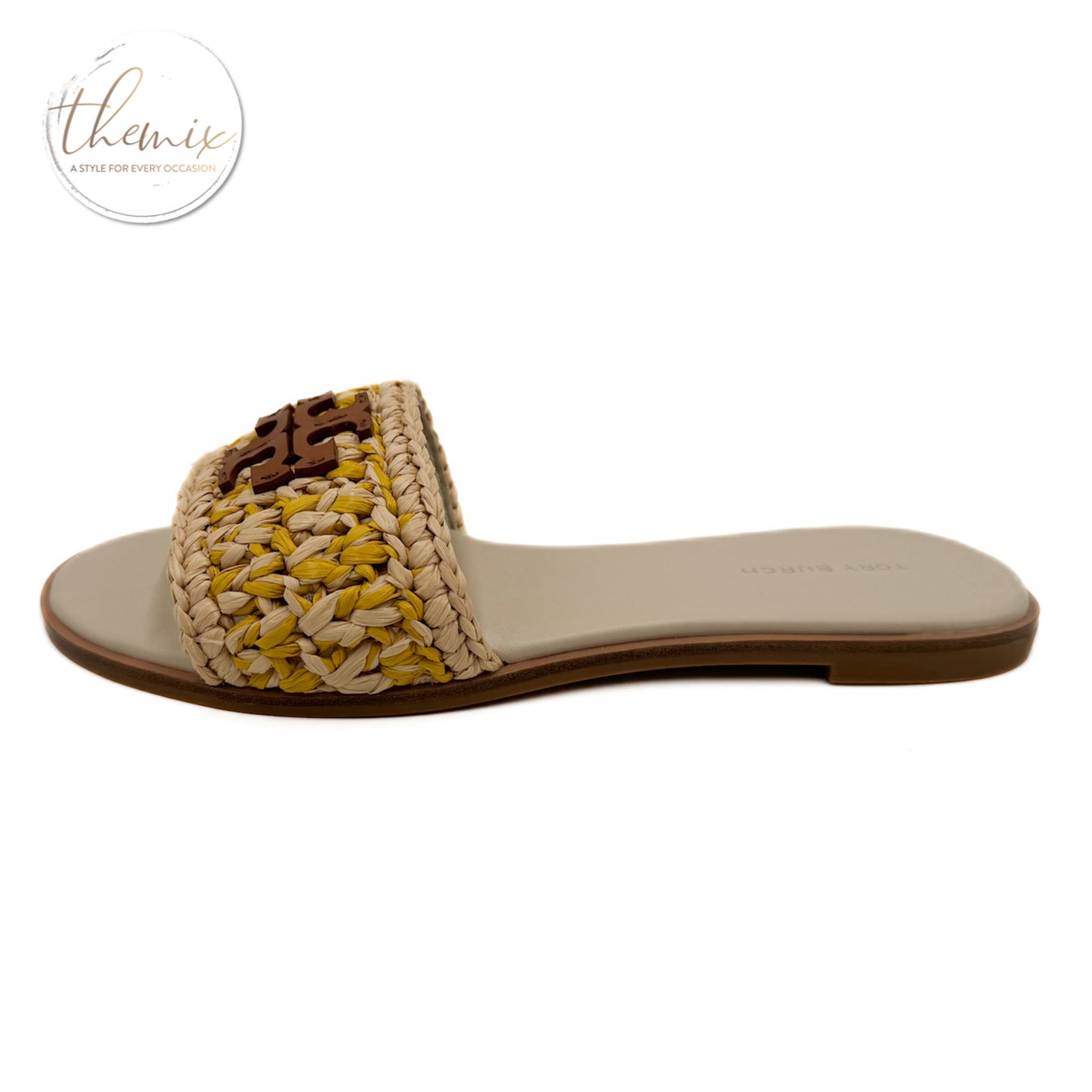 Tory Burch Everly Slide Crochet Raffia