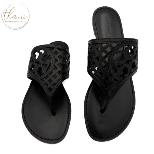 Tory Burch Thatched Perf Thong Serenity Sandals