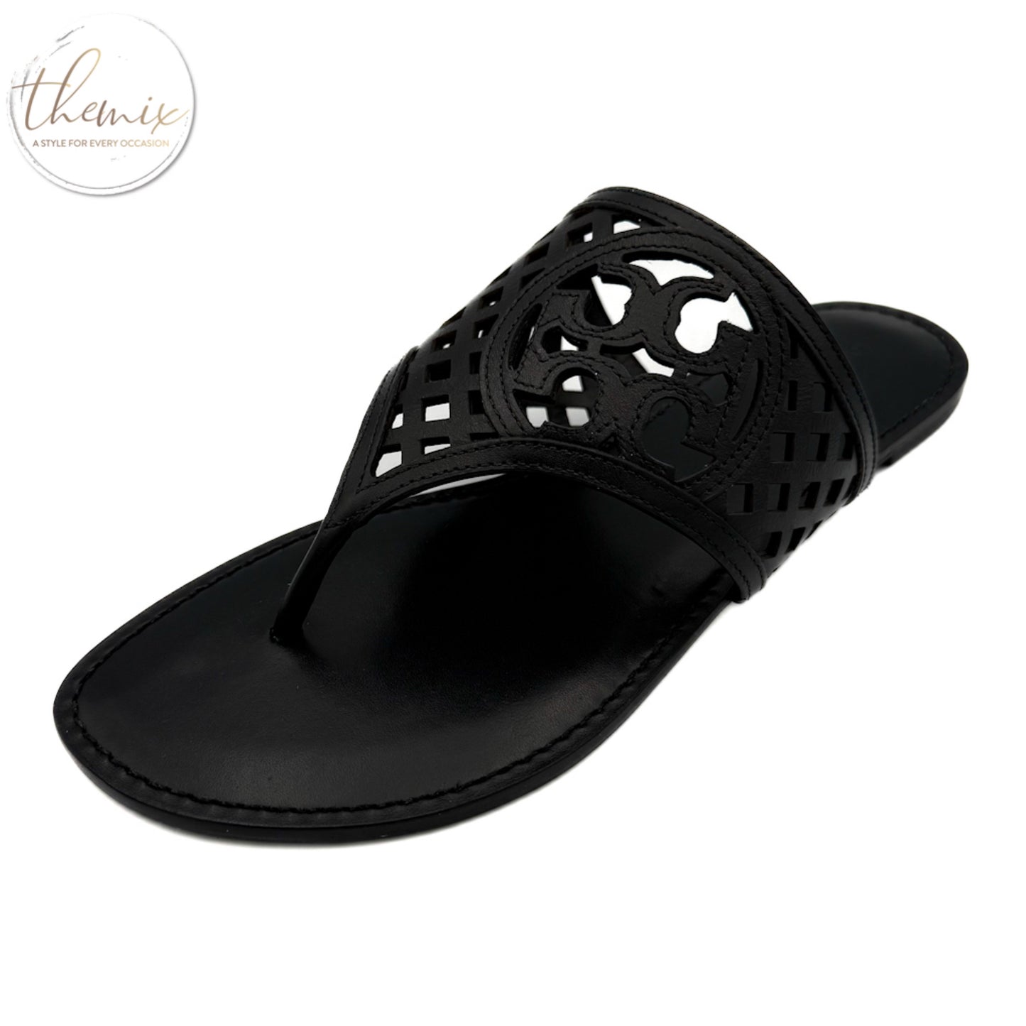 Tory Burch Thatched Perf Thong Serenity Sandals