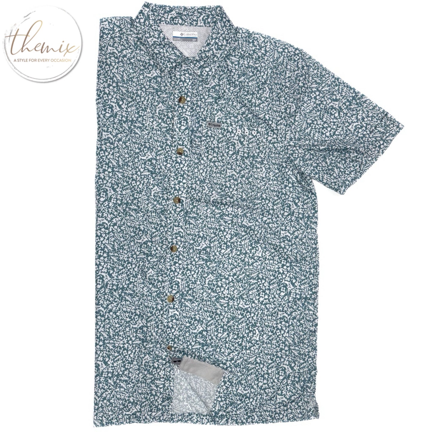 Columbia Male Super Bluefin Winds Camp SS Shirt