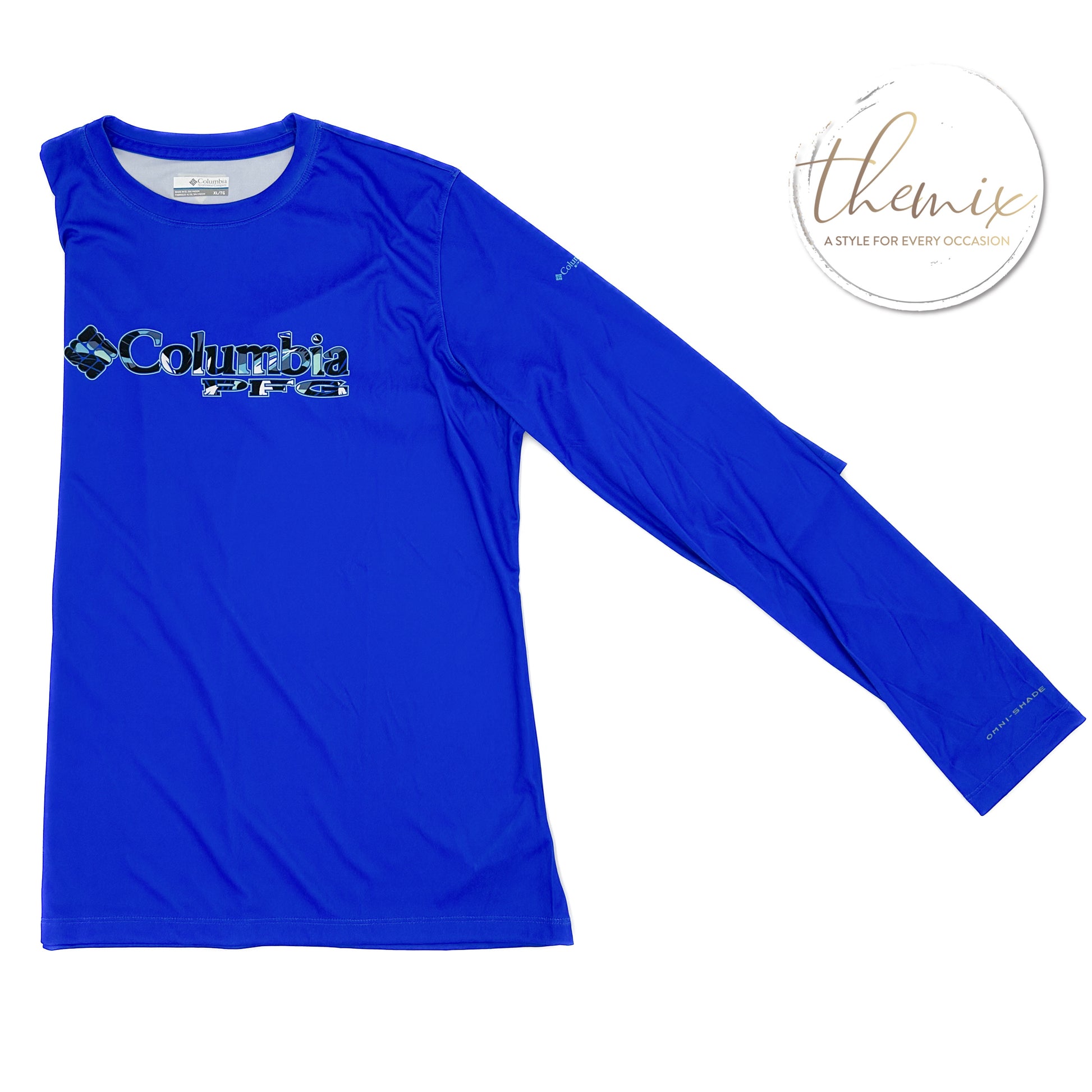 Columbia Tidal Tee PFG Fill-o-Print Fish Ls Chemise de randonnée, Ara Bleu/Dorado, 1X Femme Columbia Tidal Tee PFG Fill-o-Print Fish Ls Chemise de randonnée, Ara Bleu/Dorado, 1X Femme