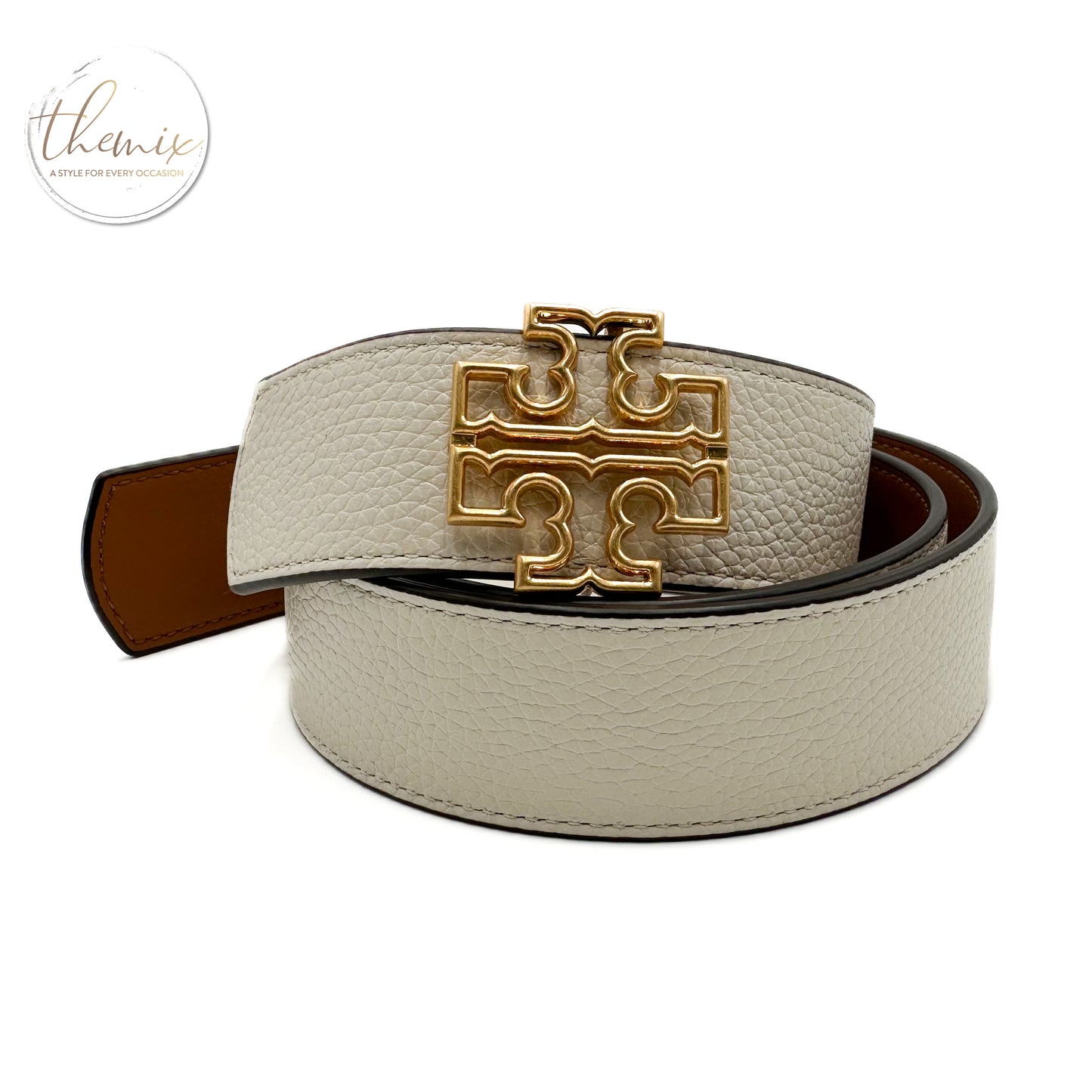 Tory Burch Reversible Britten Logo Belt 1 1/2 inch