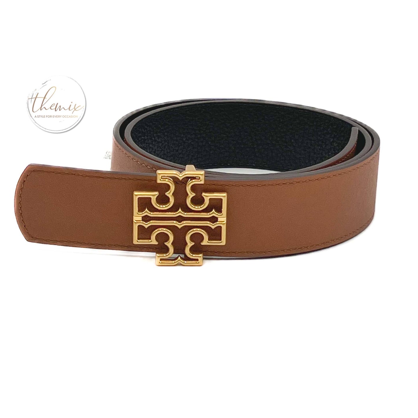 Tory Burch Reversible Britten Logo Belt 1 1/2 inch