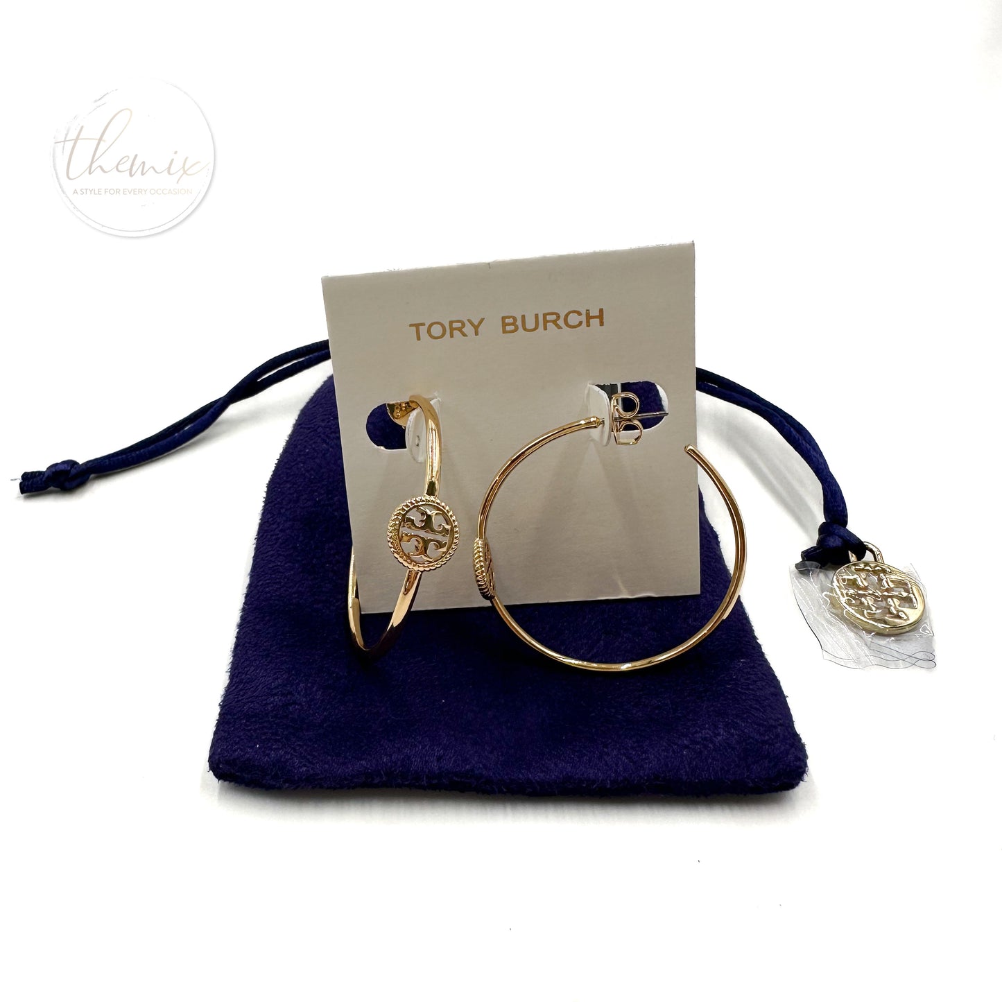 Tory Burch Rope Logo Hoop Earrings