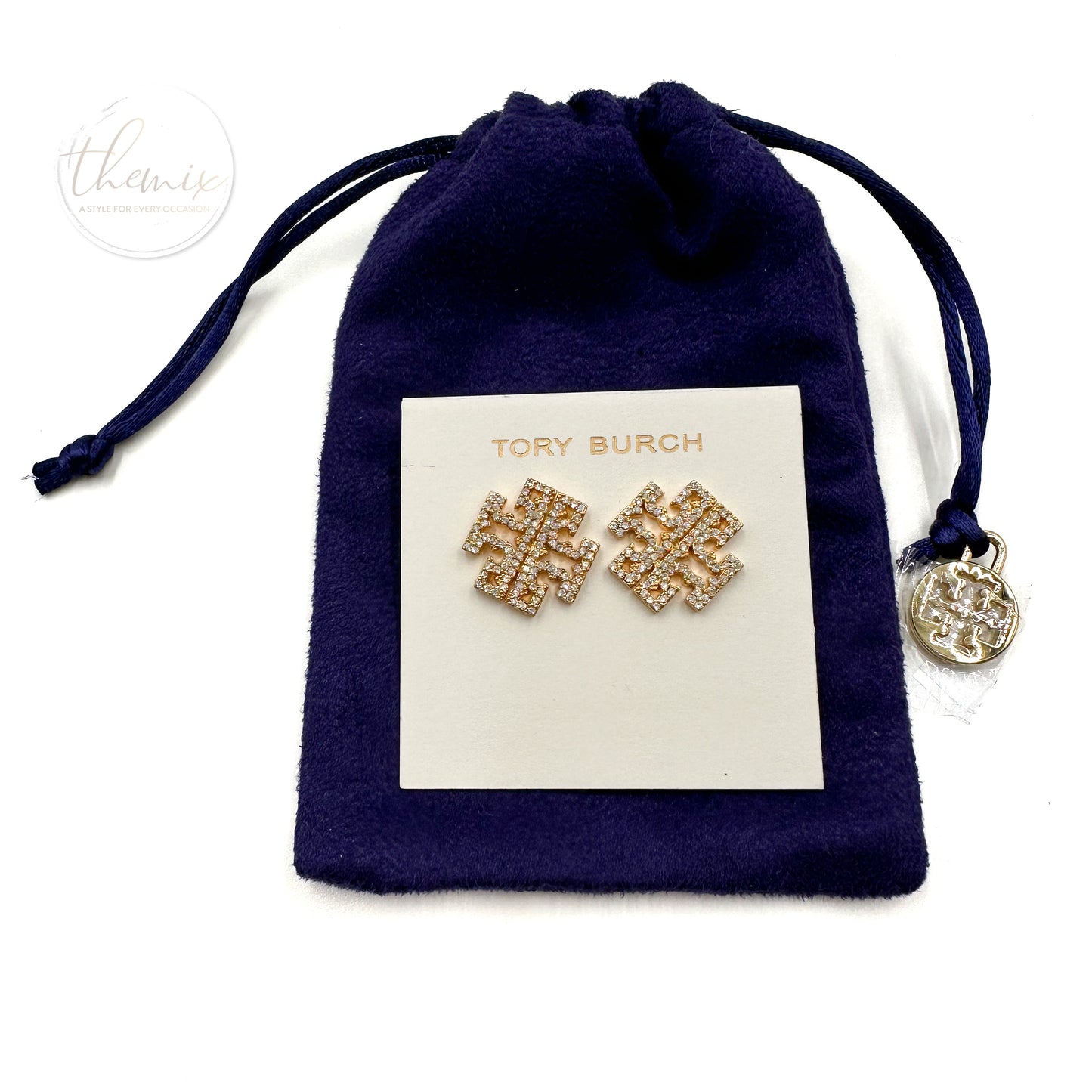 Tory Burch Britten Pave Stud Earring