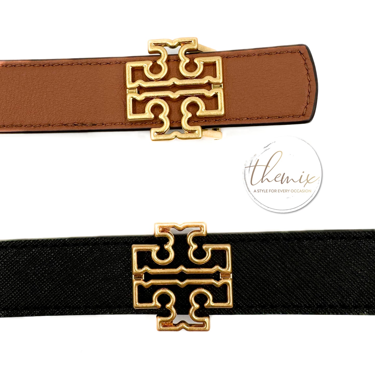 Tory Burch Reversible Britten Logo Belt 1 inch